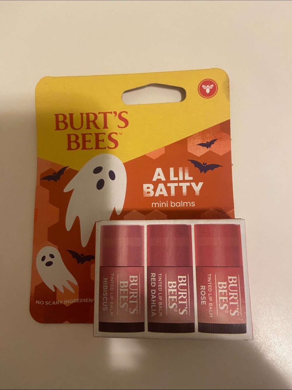 Burt's Bees A Lil Batty Mini Lip Balms - Yellow & Pink Trio